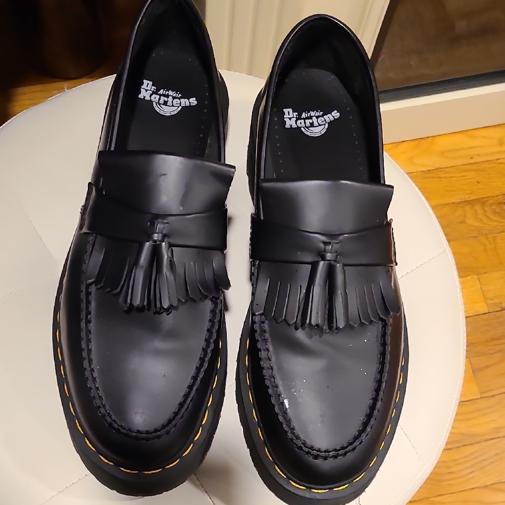 Dr. Martens Black Leather Tassel Slip-Ons